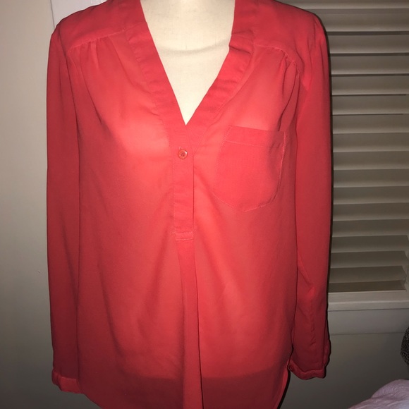 Semi Semi-Sheer buttom up blouse - Picture 1 of 2